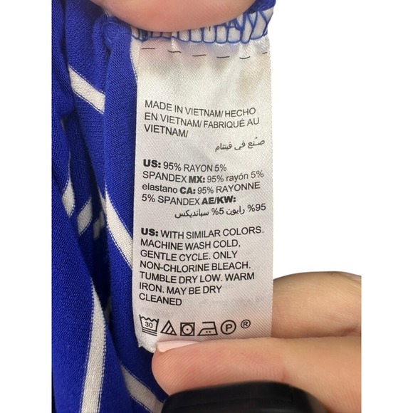 Chicos 4 Blue White Stripe Knit Tunic Drawstring Side Top & Skirt Casual Womens - Picture 10 of 10